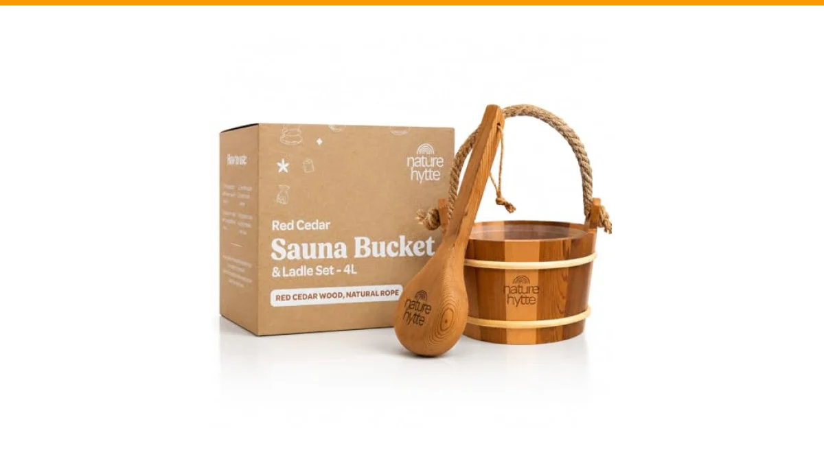 cedar sauna bucket and ladle sets