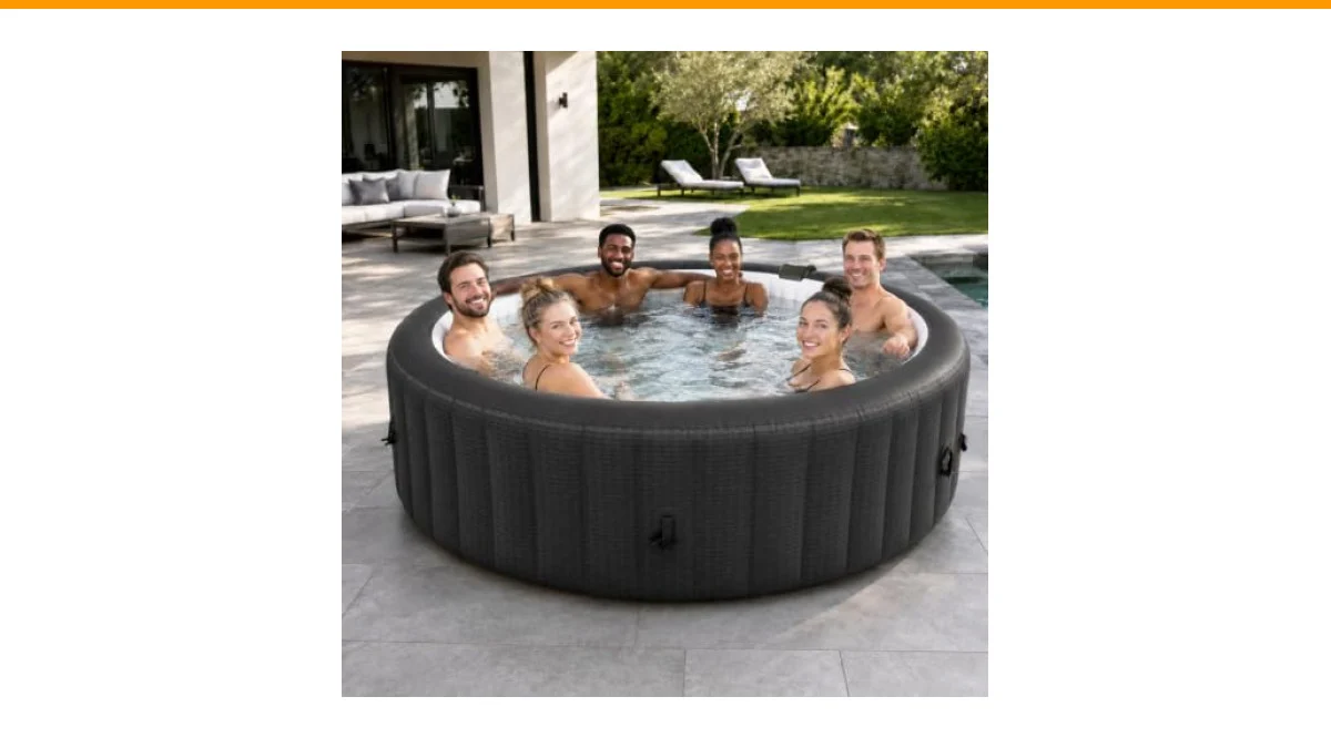 round portable hot tub