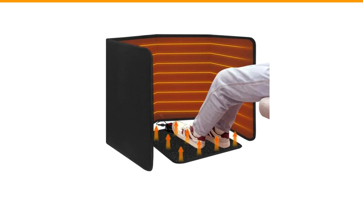 space heater on hardwood floor