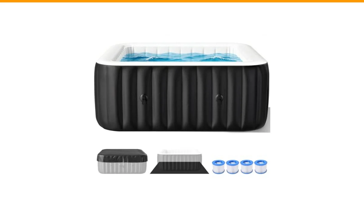 square 4 person hot tub